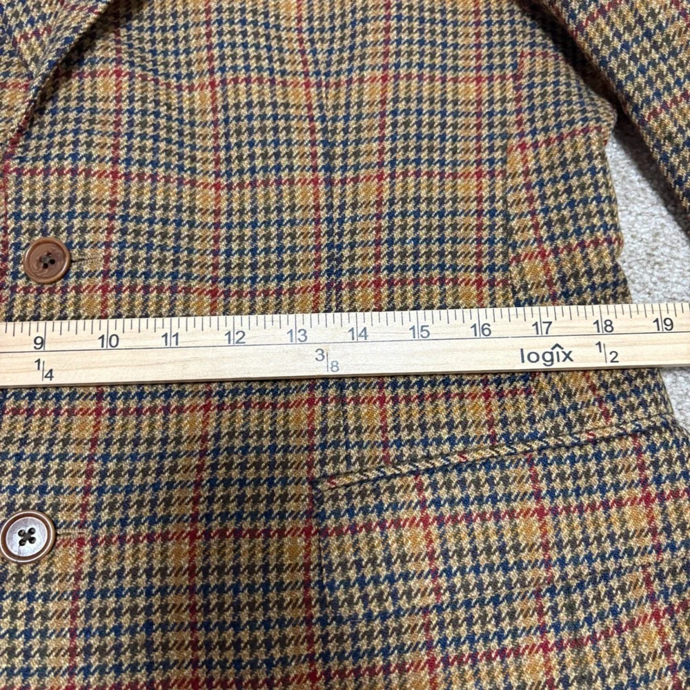 Brooks Brothers Mens 41R Wool Cashmere Blazer Tan Plaid Tweed Sport Coat Italy